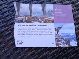 Gutschein 2 für 1 Mittagessen Restaurant Piz Nair