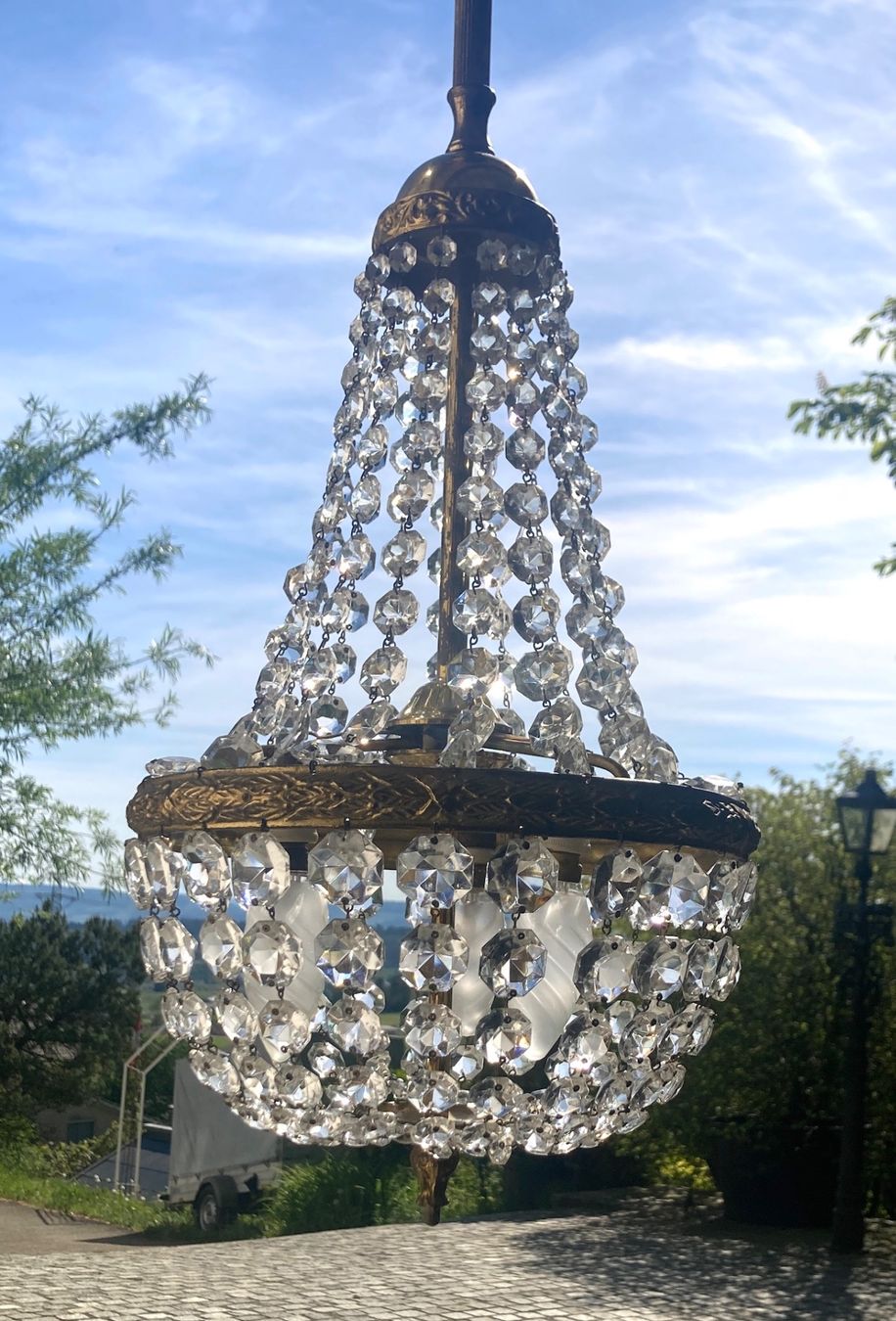 Lampadari & plafoniere: Antiker Kronleuchter, Kristallleuchter, Typ Mongolfier – Usato da Rumlikon venduto da Ambiente_Brocante 1