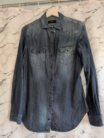 Diesel Jeanshemd Baumwolle blau Grösse S