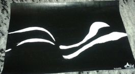 Dipinto originale nudo Curvy bianco nero