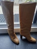 Lederstiefel Gr. 37½, beige, echtes Leder aus Italien
