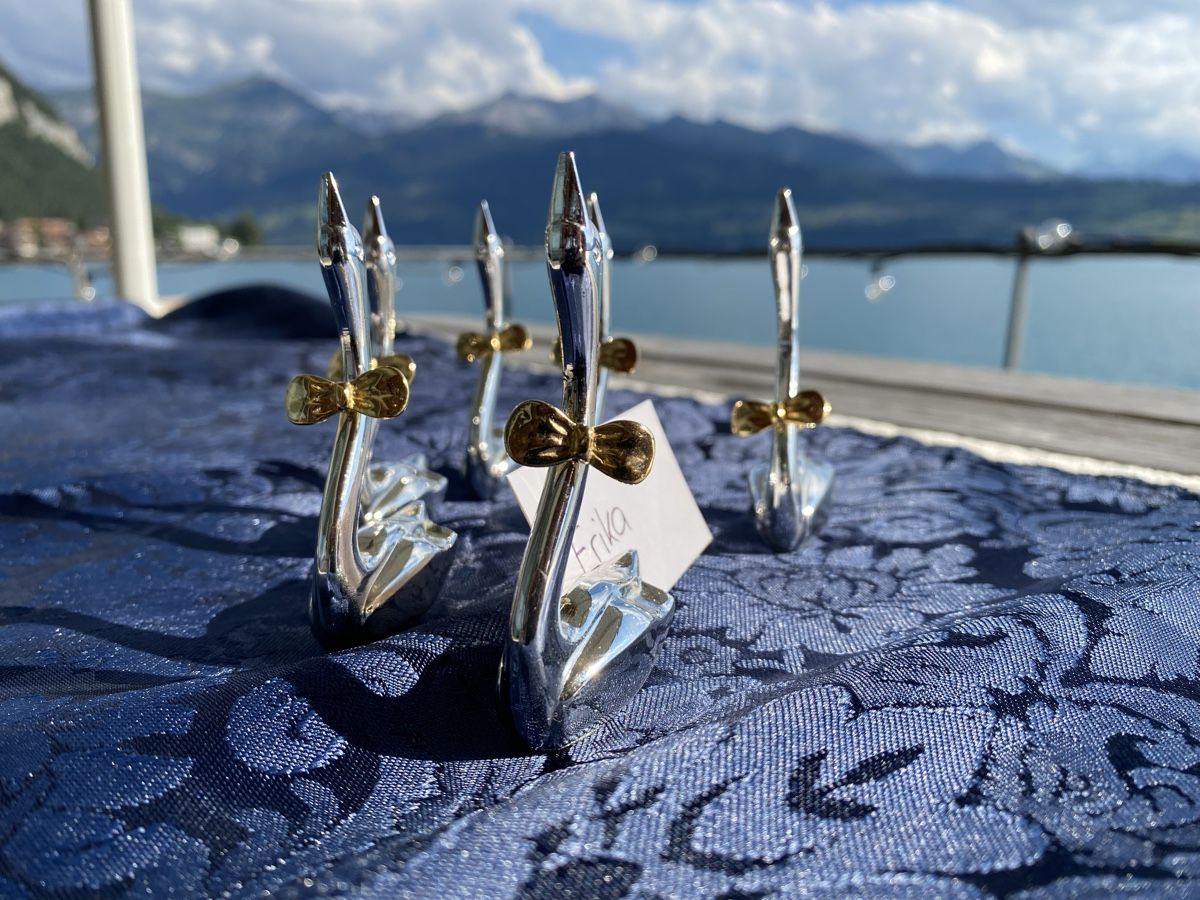 Supporti a parete: Tischkartenhalter Schwan Set 6 Stück neuwertig – Usato da Merligen venduto da shalimar64 5