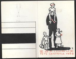 Festkarte 105. Zentralfest Zofingia Zofingen 24.-25.07.1924
