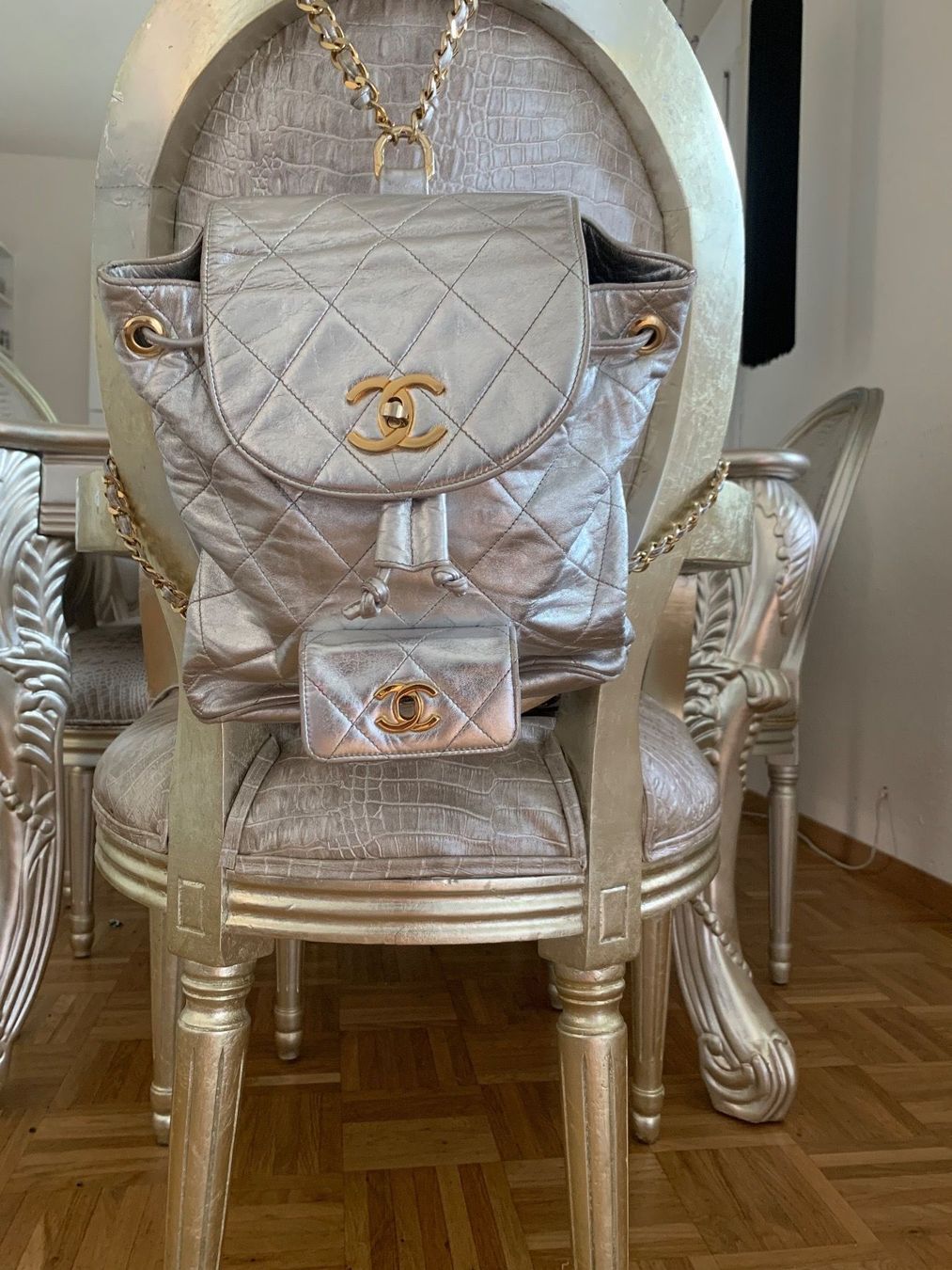 Chanel Borse da donna: Chanel Duma Rucksack Vintage 1992 Silber – Usato da Chur venduto da GIANSILVES76 1