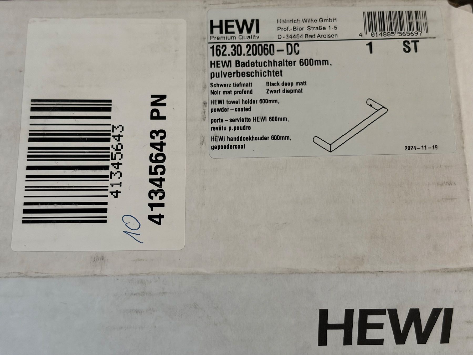 Portasciugamani: Badetuchstange HEWI, schwarz, 60 cm – Nuovo e nell'imballaggio originale da Winterthur venduto da efant12 4