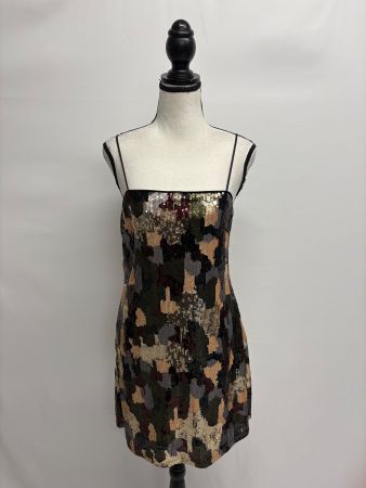 New Look Minikleid Pailletten Gr. S schwarz gold Kleid