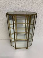 Vintage Messing Glasvitrine für Sammlerobjekte