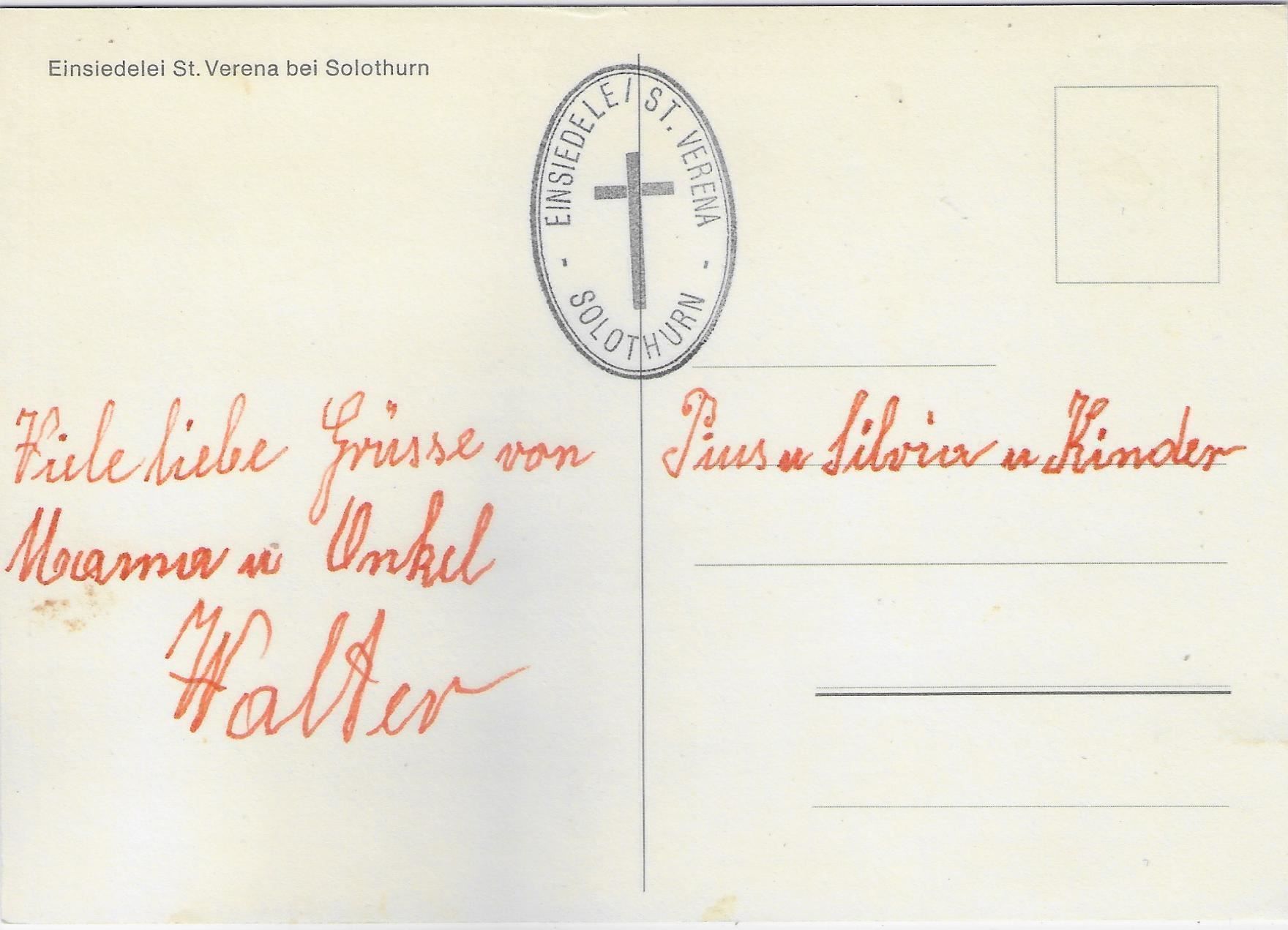 Cartoline postali: Einsiedelei St. Verena bei Solothurn – Usato da Ettingen venduto da Kartenplanet 1