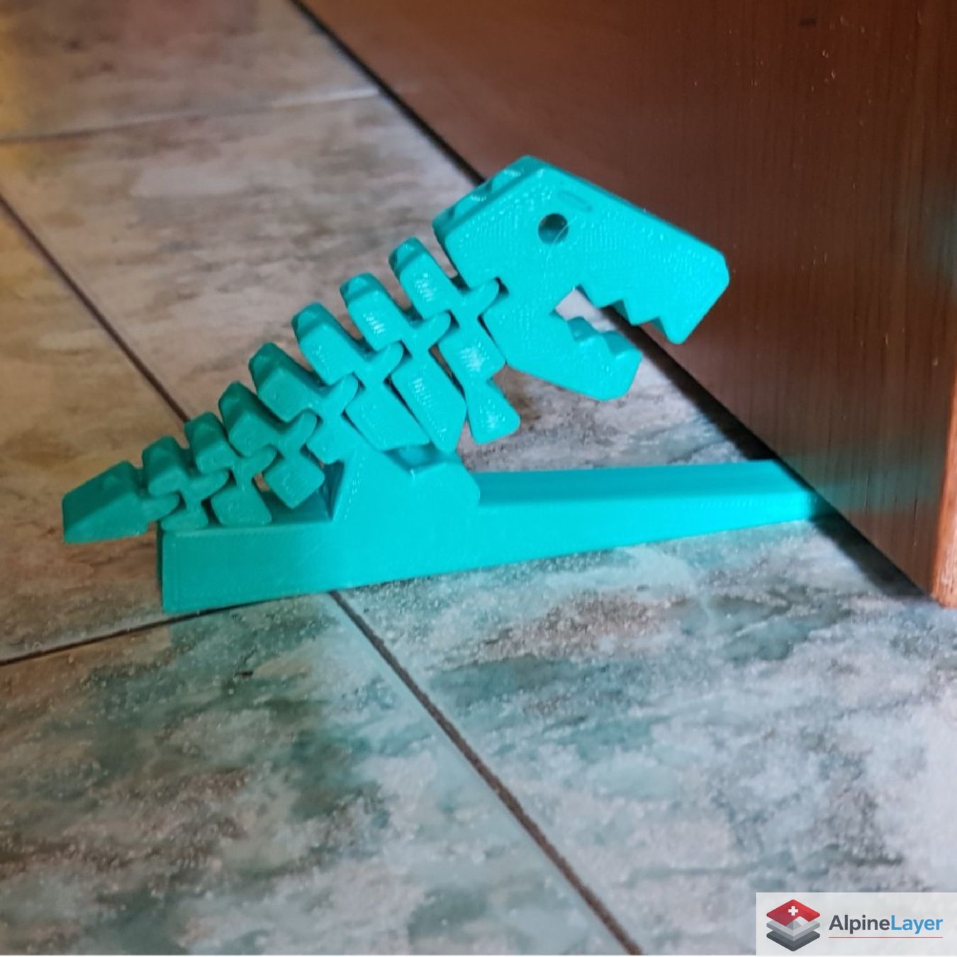 Tutte le decorazioni: Flexi Rex Doorstop 3D Printed Dinosaur Light Blue – Nuovo (secondo la descrizione) da Losone venduto da AlpineLayer