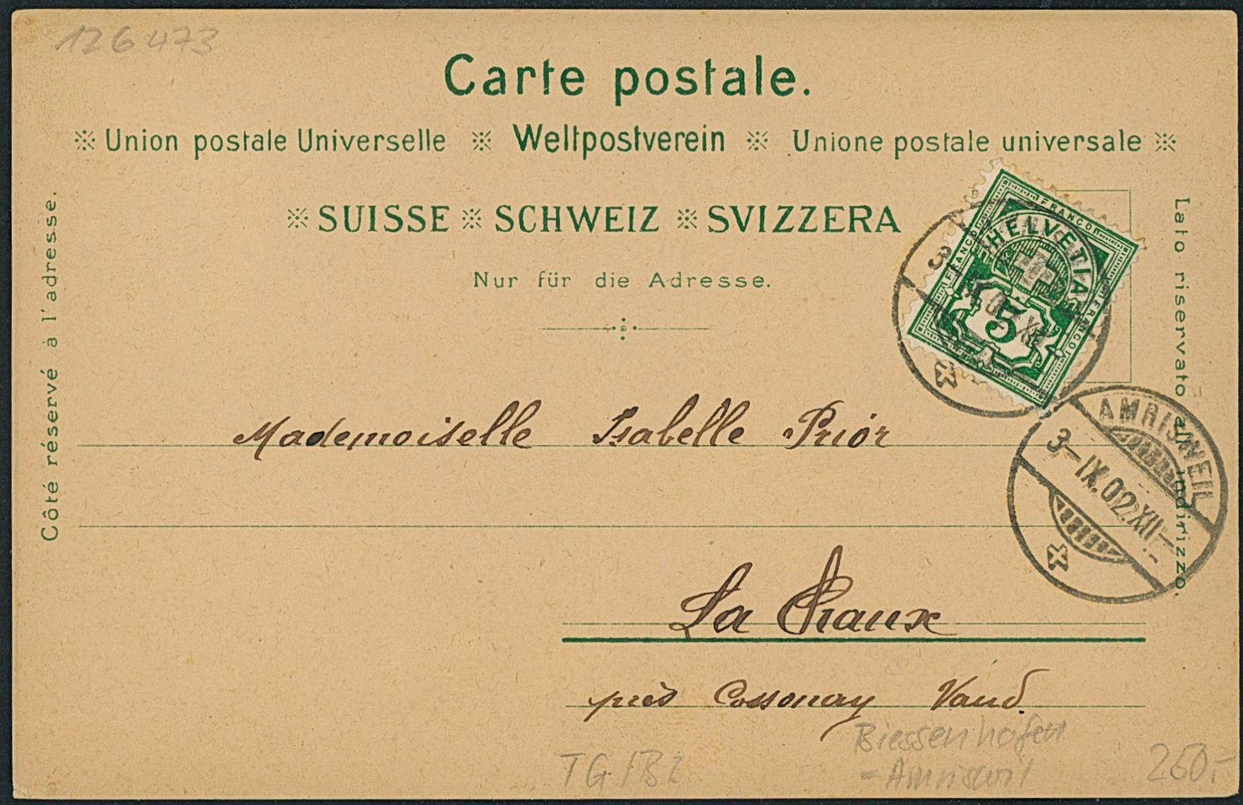 Cartoline postali: TG Biessenhofen - Litho - Amriswil – Usato da Schindellegi venduto da Jonathan77 1