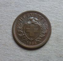 ++ 2 Rappen 1866, gute Erhaltung