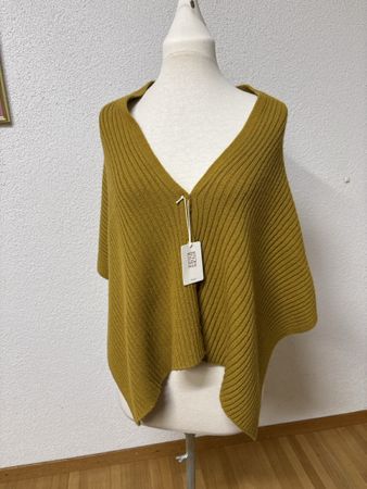 Schöne neuer Strick-Poncho, Senf Gelb, Nile