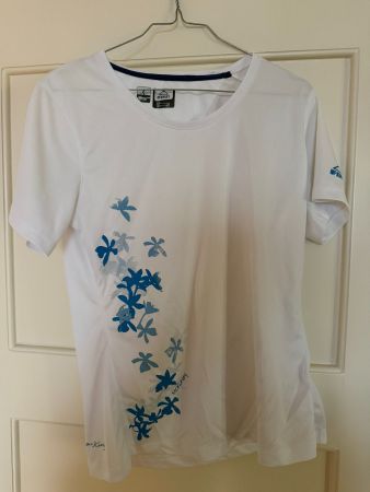 MCKINLEY Damen Funktionsshirt Gr. 40/42 Weiss Blumen DryPlus