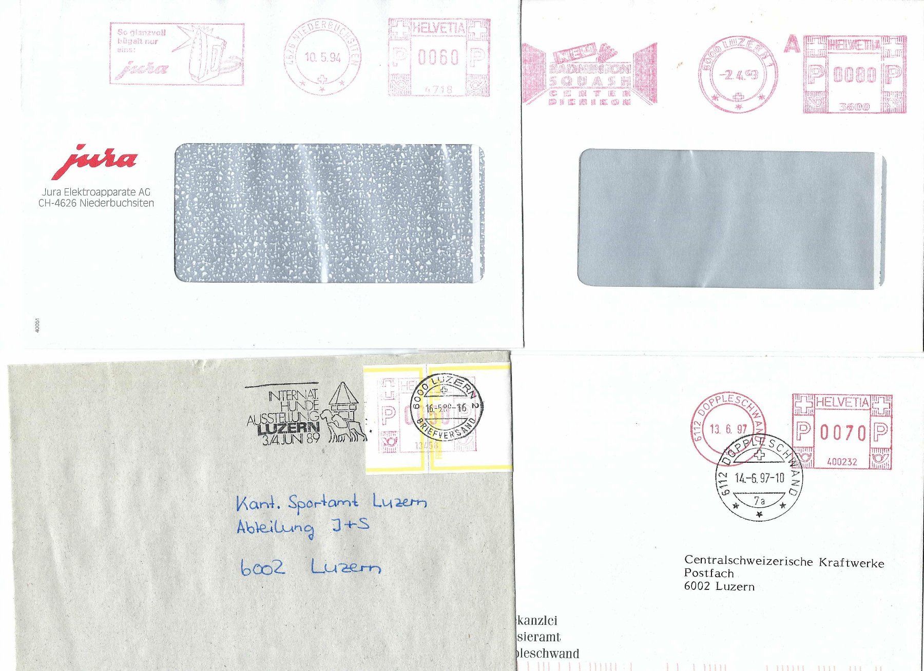 Tutti i francobolli: 8 Belege mit Freistempel qj – Usato da Aarau venduto da fussball-fussball 1