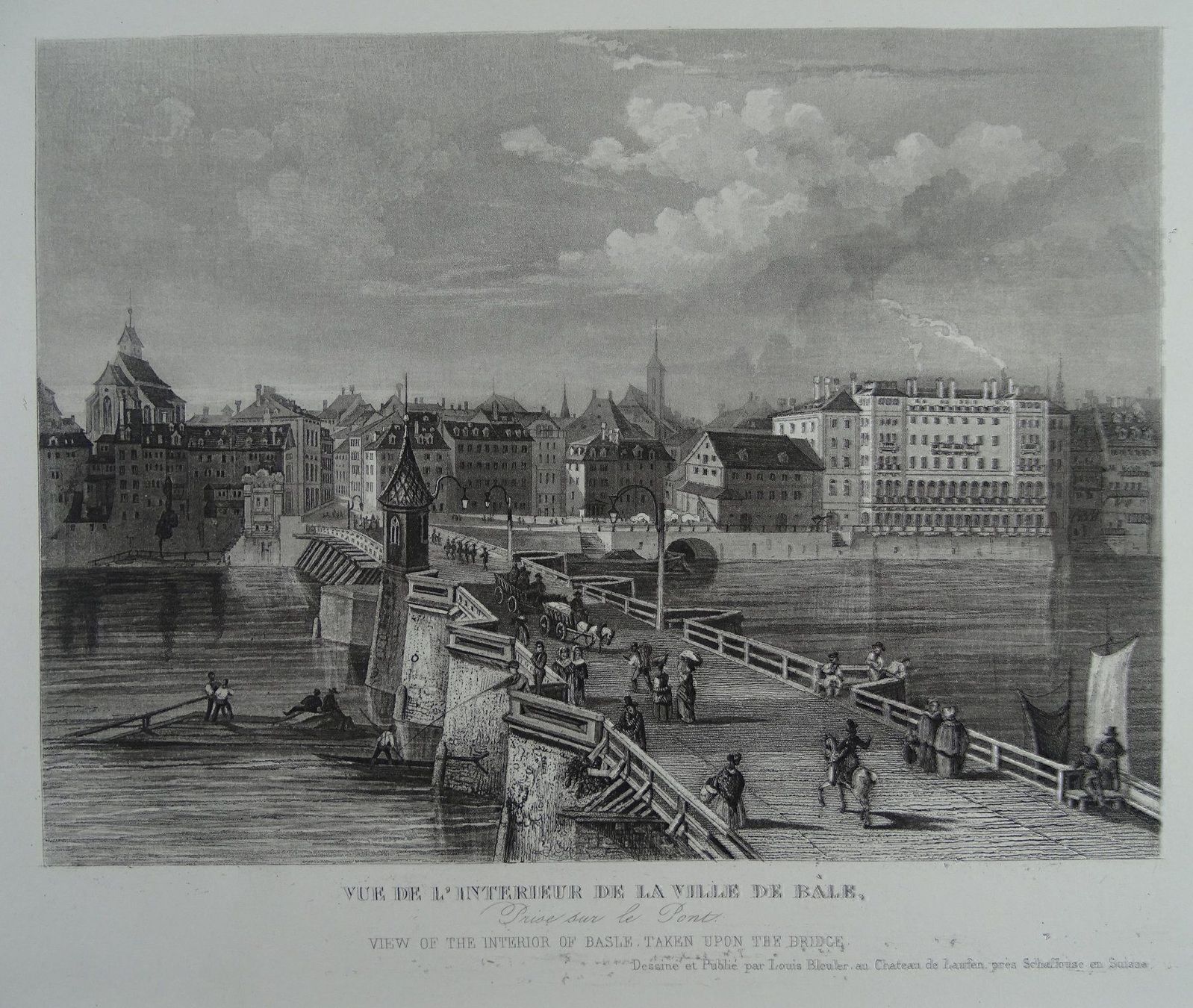 Stiche: BASEL, AQUATINTA 1843 – Gebraucht aus Grüningen von Kartensammler