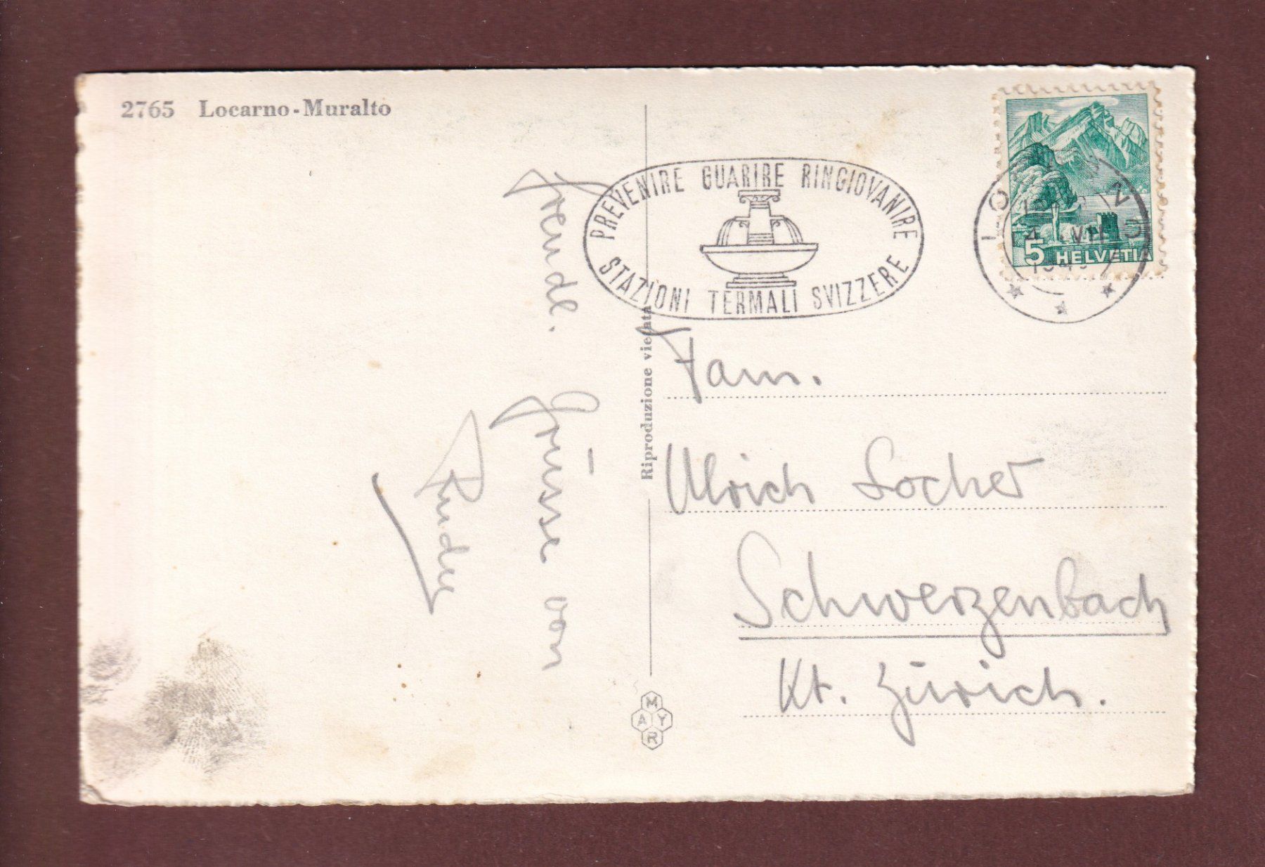 Ansichtskarten: LOCARNO-MURALTO – Gebraucht aus Pully von nicecards-shop 1