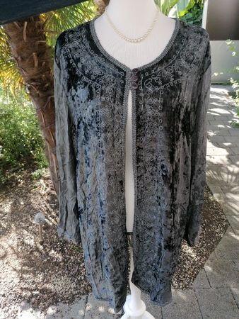 Offene Bluse /Tunika mit Samt von Boom Baba, Neu, One Size