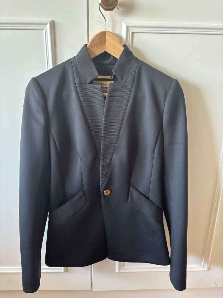 Ted Baker Jacken: Ted Baker Blazer schwarz mit Blumenfutter Grösse 36 – Gebraucht aus Therwil von cosugs