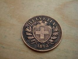 (D1) Départ 1 CHF 2 Rappen 1893