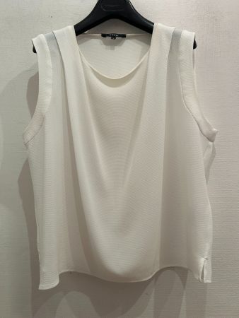 Elégant top blanc coupe ample, T/M
