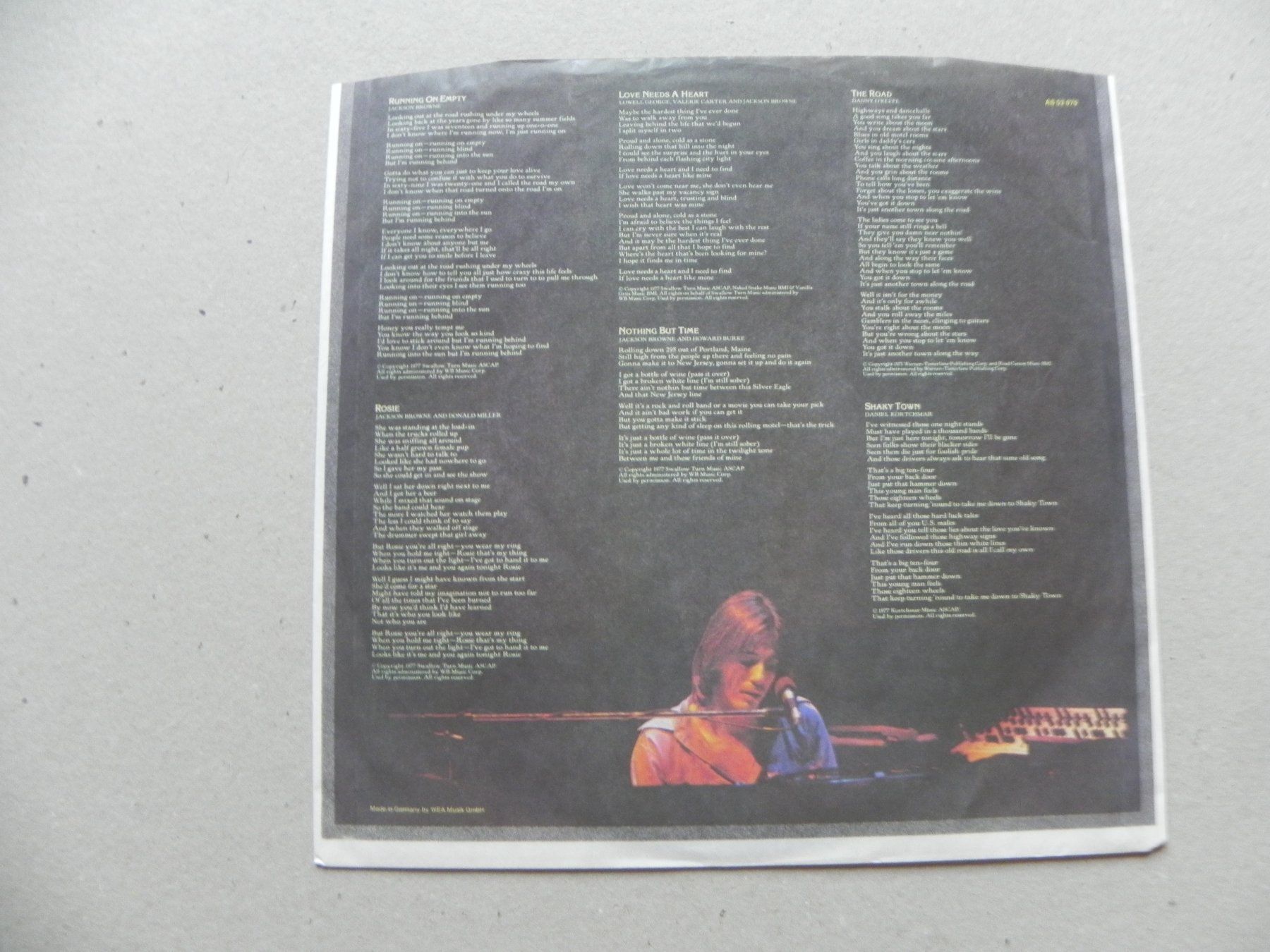 Schallplatten: LP USA Rock Sänger Jackson Browne 1977 Running on Empty – Gebraucht aus Siebnen von krimsie 7