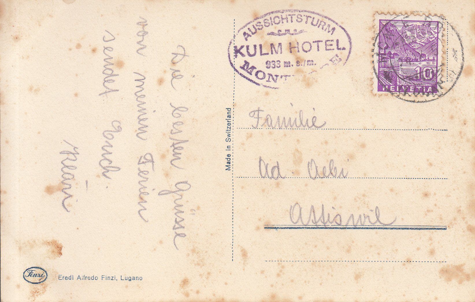 Ansichtskarten: Lugano 1935 – Gebraucht aus Bürglen TG von StampGraf 1