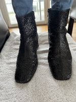 Ursula Mascaro Glitzer Stiefel Schwarz, Grösse 37.5