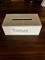Taschentuchbox Holzoptik Weiss neu