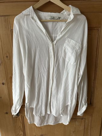 Edle weisse Bluse, Baumwolle/Seide, 40