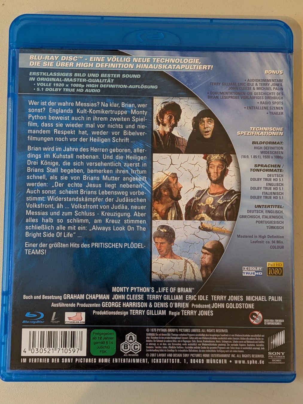 Alle DVDs: Monty Python's Das Leben des Brian [Blu-ray] – Gebraucht aus Port von gecotom 1