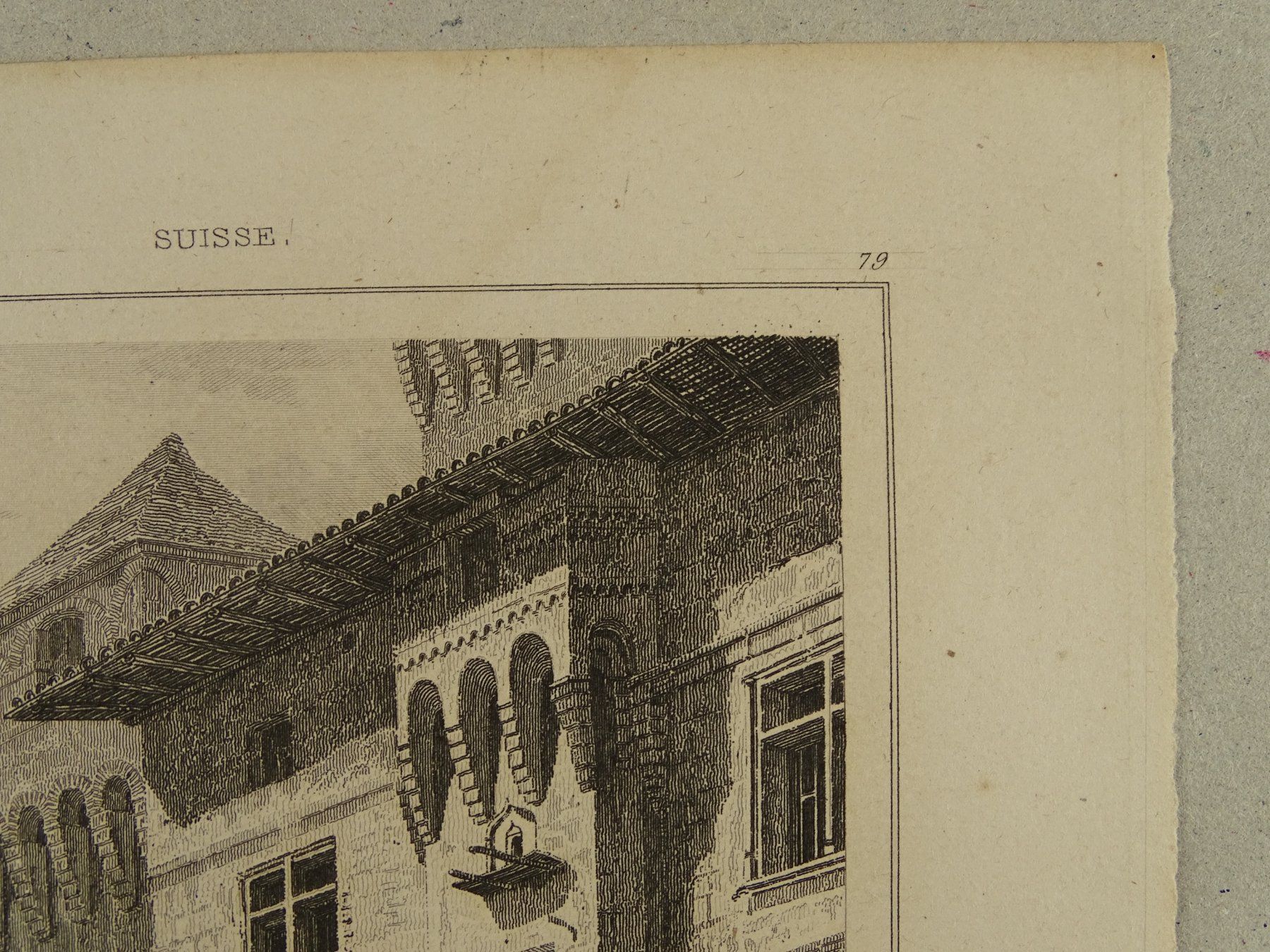 Stiche: CHÂTEAU DE WUFFLENS, STAHLSTICH 1838 – Gebraucht aus Grüningen von Kartensammler 7