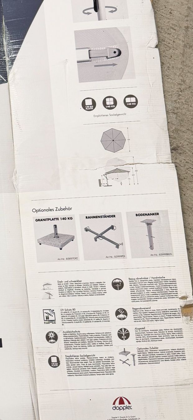Ombrelloni: Sonnenschirm Doppler EXPERT 350 Pendel – Nuovo (secondo la descrizione) da oberglatt  zh venduto da aleks06 1