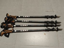Wanderstöcke Leki wie Bilder. 2 x 2er Set verstellbar.