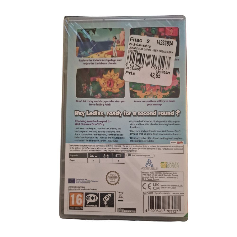 Spiele: Larry Wet Dreams Dry Twice  Switch Nintendo Sealed – Neu und originalverpackt aus Genève von Cardtreasure 1