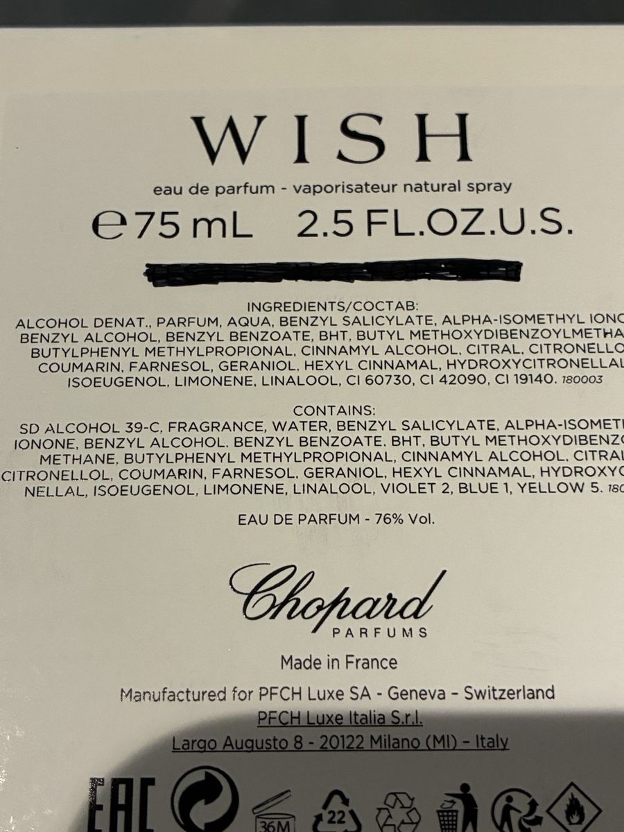 Chopard Parfums & Eau de Toilette: Chopard Wish Eau de Parfum 75ml neu – Neuf avec emballage d'origine à Niederglatt ZH par karinso 1