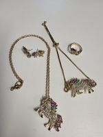 NEUES 5teiligiges Mädchenkinderschmuck,Einhorn,Kitsch,5.-