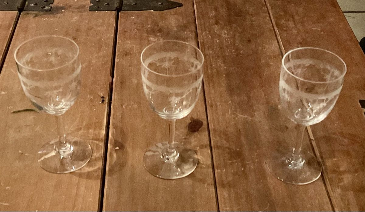 Gläser: 6 Weingläser mit Schliffmuster, Vintage – Gebraucht aus Endingen von nathan05 4