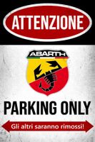 Blechschild Abarth Parking only Fiat 500 595 Italienisch