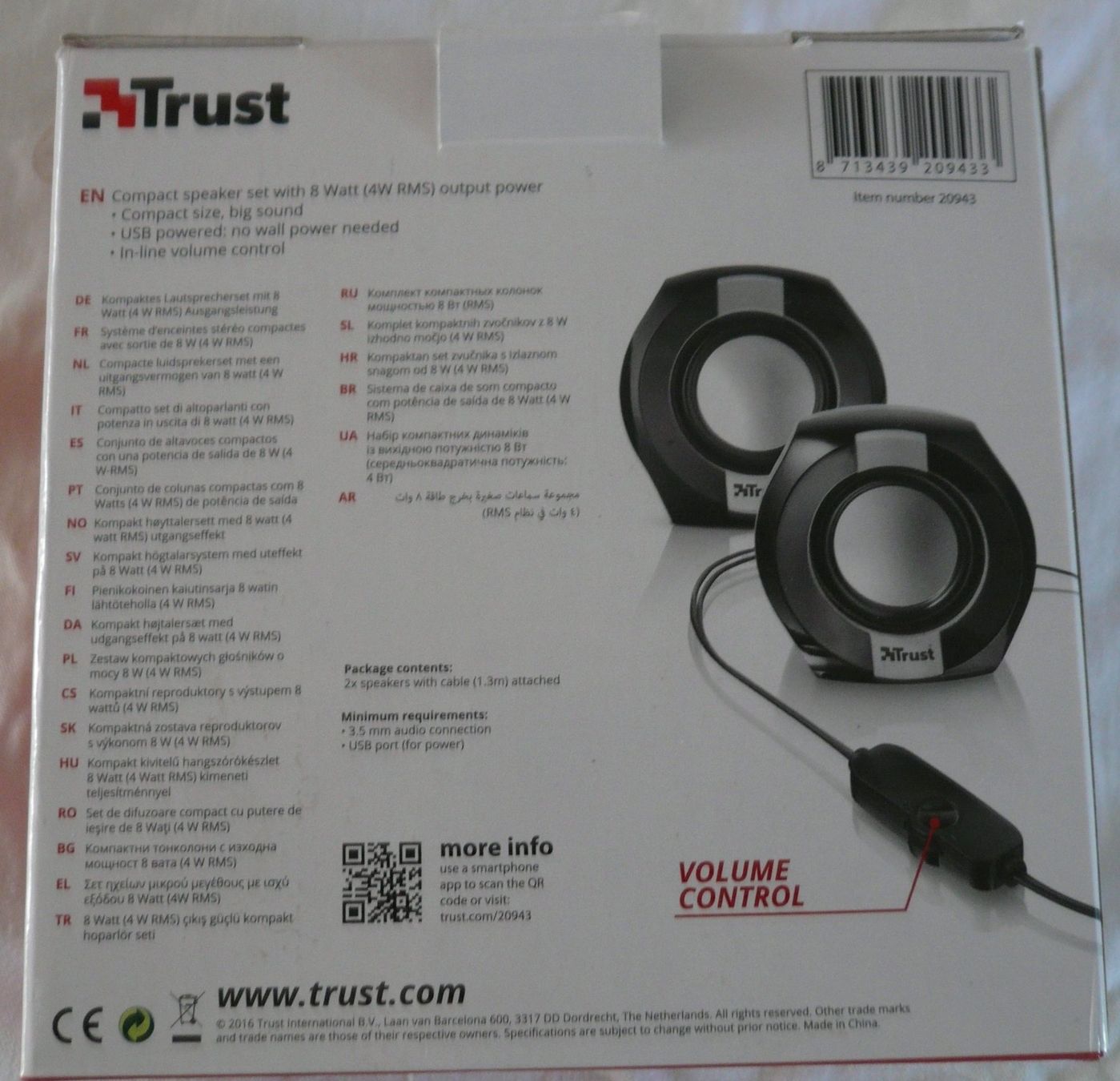 Trust Casse acustiche: Trust Compact 2.0 speaker set, kompaktes USB-betriebenes – Nuovo e nell'imballaggio originale da Rotkreuz venduto da Busa17 1