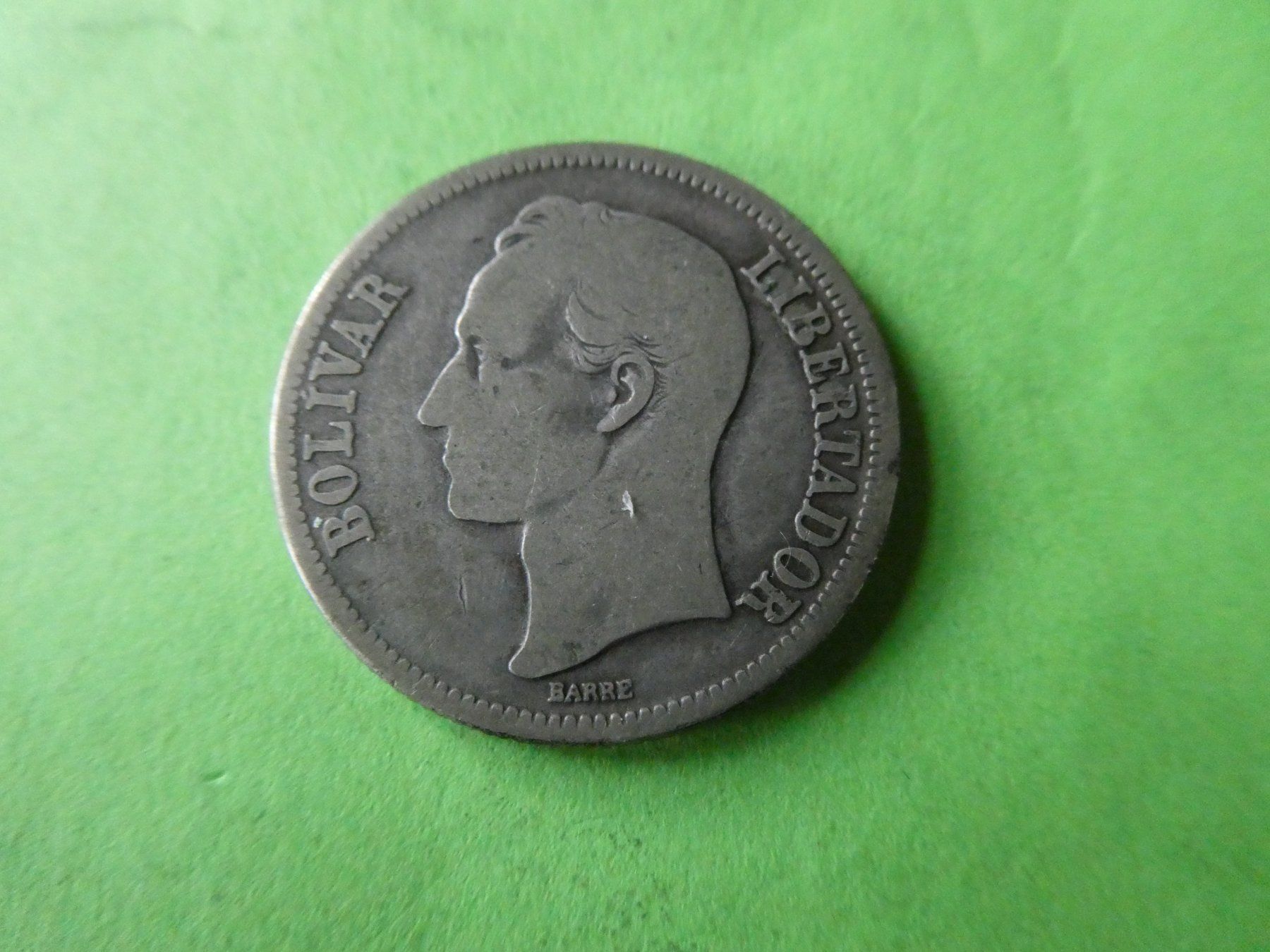 Alle Münzen: Venezuela 1945, 1 Bolivar  Silber – Gebraucht aus Hinterforst von Rohusri