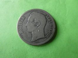 Venezuela 1945, 1 Bolivar  Silber