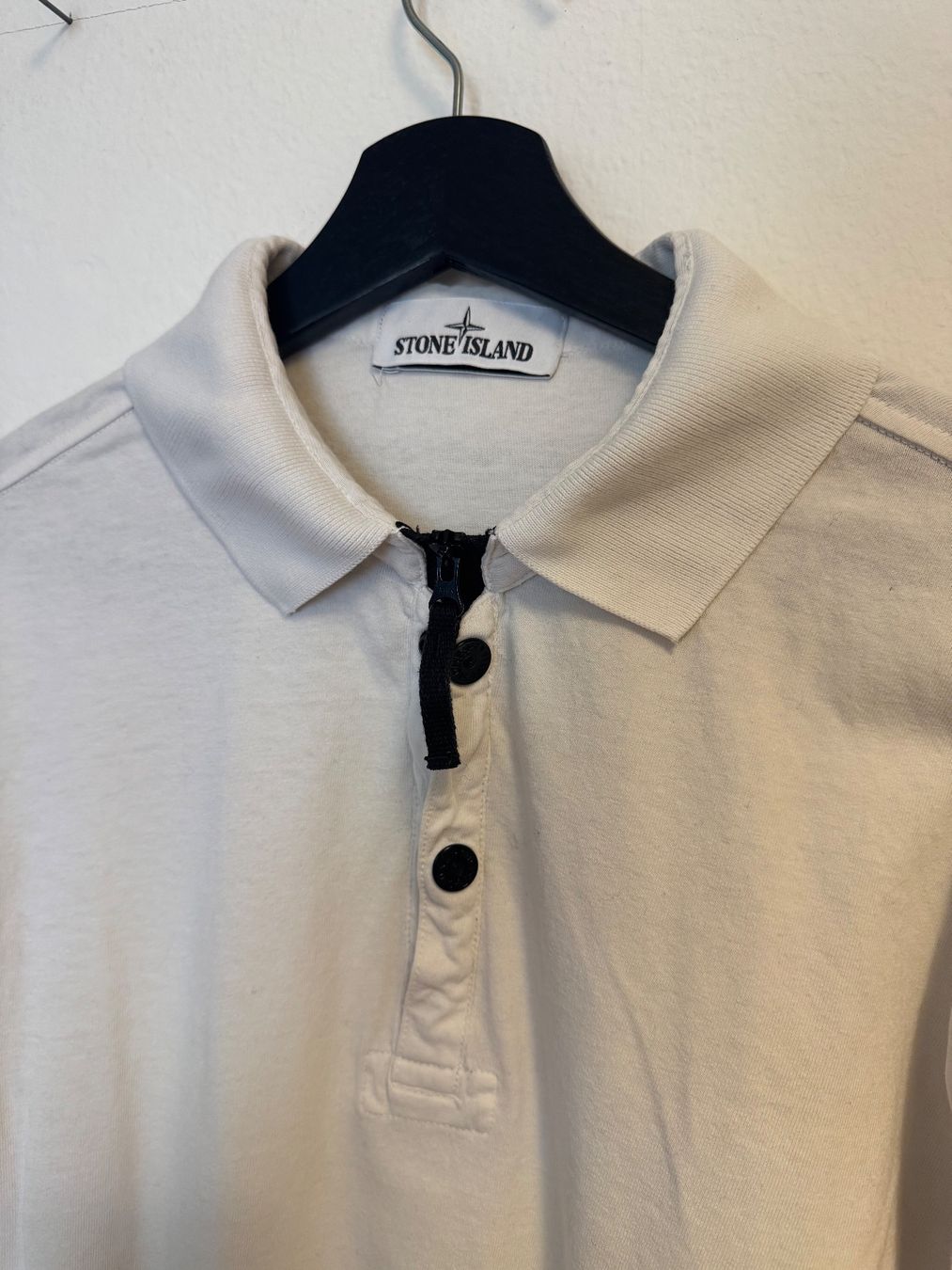 Stone Island Magliette Polo: Stone Island Polo Langarm, Gr. M, Weiss – Usato da Zürich venduto da nils.alex 2