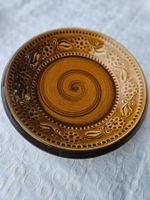 Keramikschale mit Weinmotiv, braun,  5cm hoch