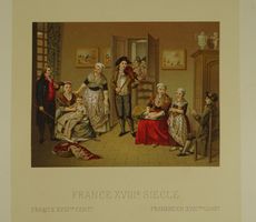 FRANKREICH 18. JHD HAUSMUSIK HANDARBEIT LITHOGRAPHIE UM 1890