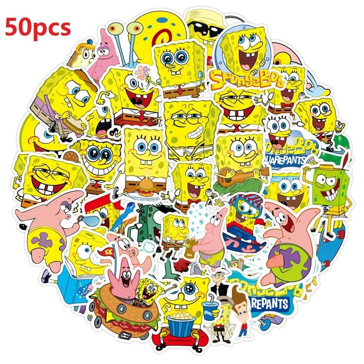 50 stk. Sponge bob Cartoon Aufkleber