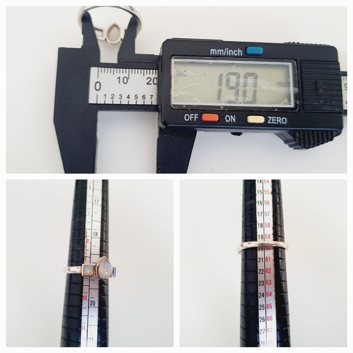 Anelli: Mondstein Ring 925 Sterling Silber, Gr 19mm – Usato da Kreuzlingen venduto da Wunderkiste123 1