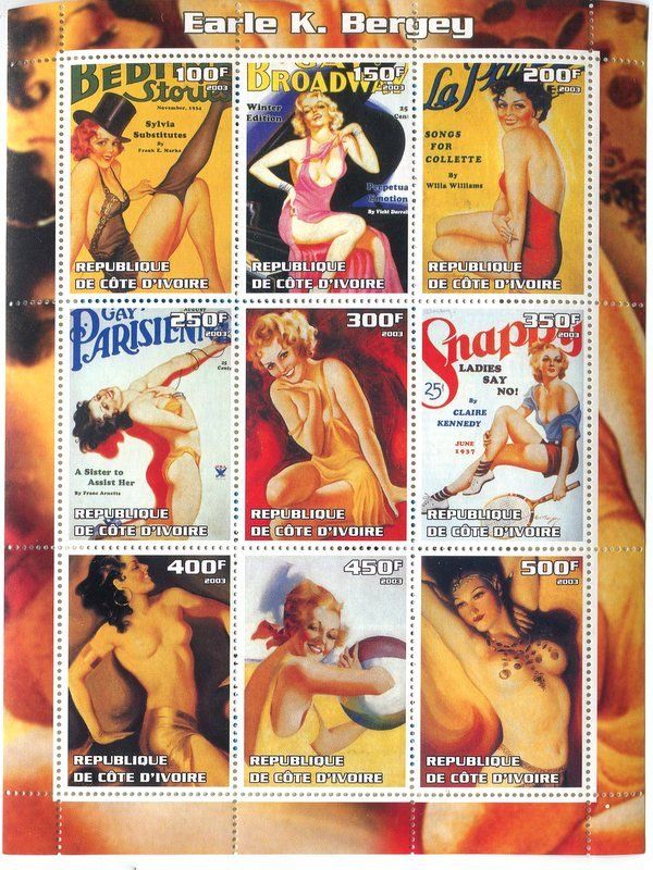 Tutti i francobolli: Block "Pin-up". Elfenbeinküste. – Nuovo e nell'imballaggio originale da Basel venduto da Butsch5