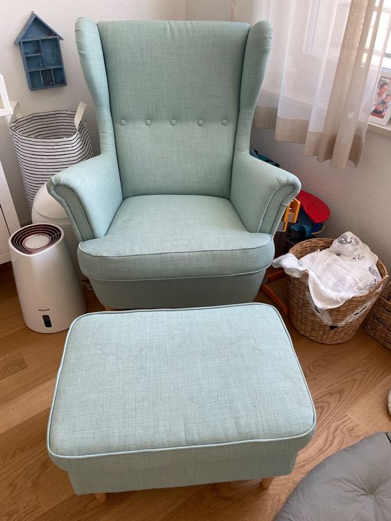 Ohrensessel & Hocker Strandmon IKEA in helltürkis Kaufen auf Ricardo