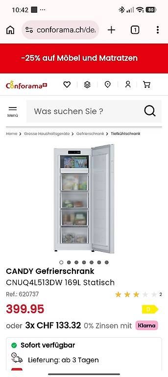 Congelatori: Neuwertiger Tiefkühlschrank Candy  – Usato da Thun venduto da z.a.