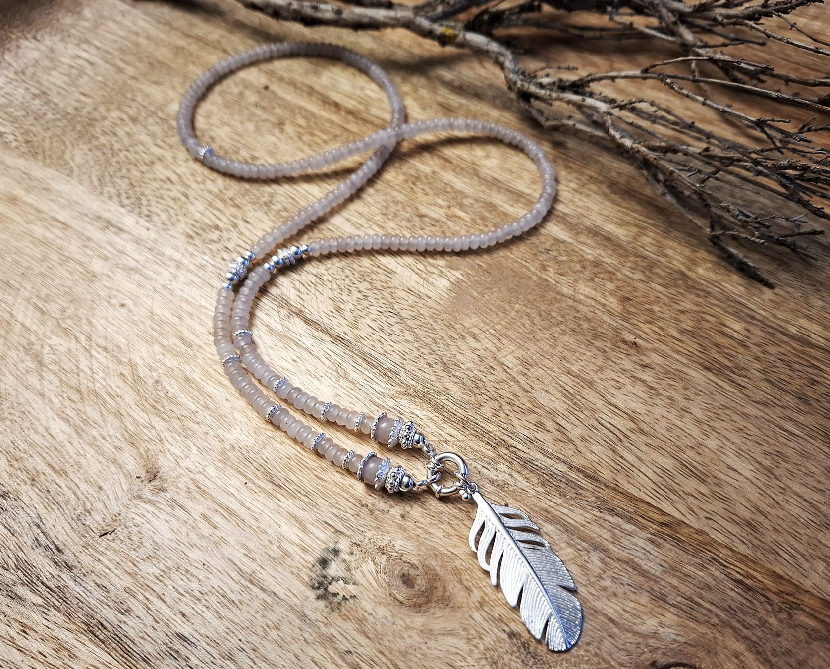 Catenine: KIRA- Jadekette - Sterling Silber - hellrosa – Nuovo e nell'imballaggio originale da Mühlethal venduto da nicita-modeschmuck 1